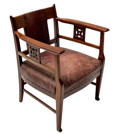 Jac. van den Bosch Arts & Crafts Club Chair for 't Binnenhuis Amsterdam, 1900s